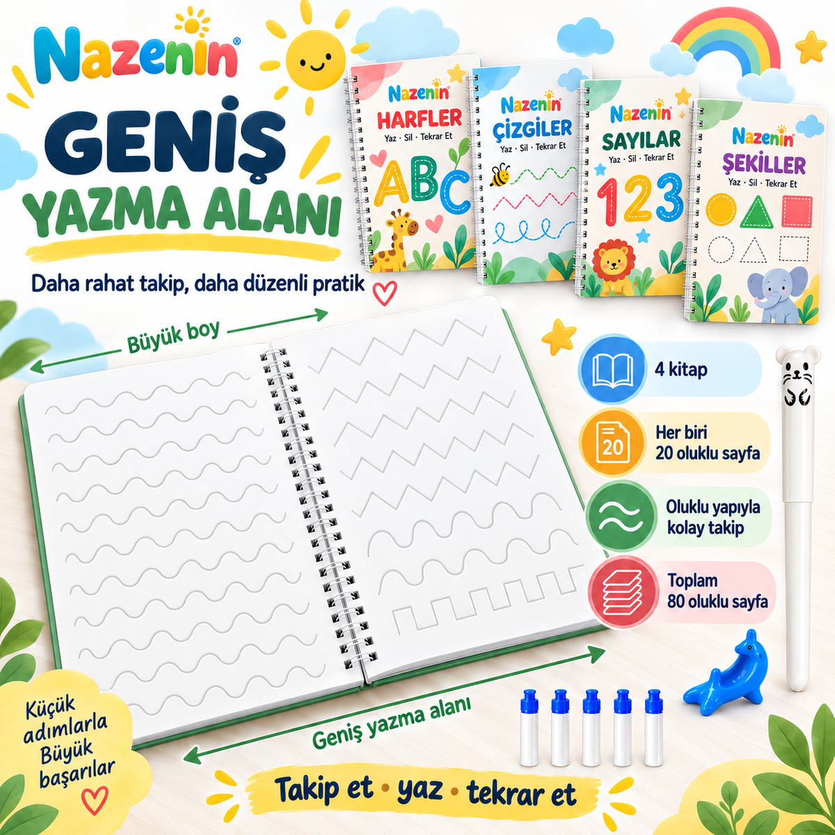 Nazenin Yaz-Sil Öğren - 4'lü Set