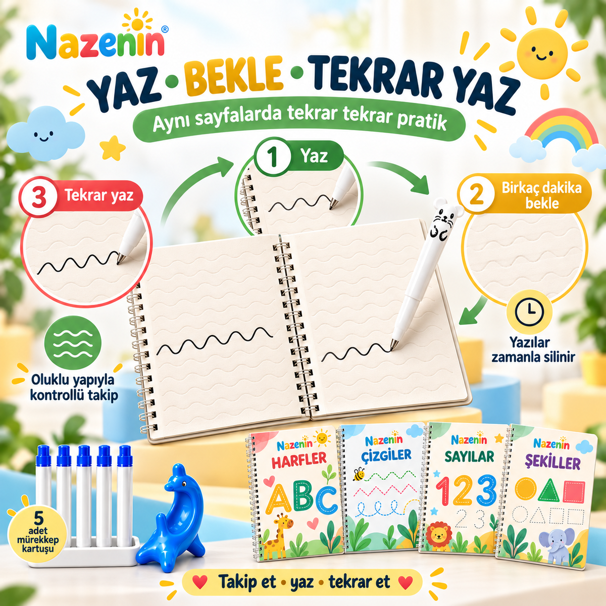 Nazenin Yaz-Sil Öğren - 4'lü Set